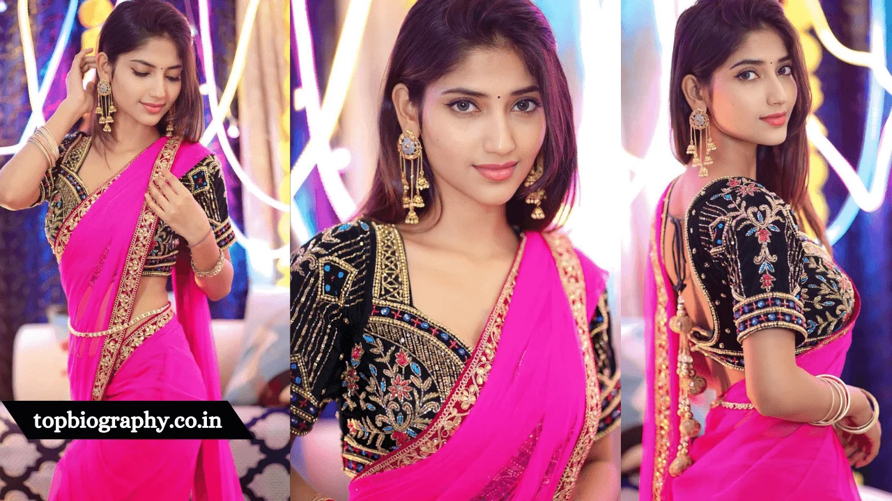 Angel Rai in pink sharee pic